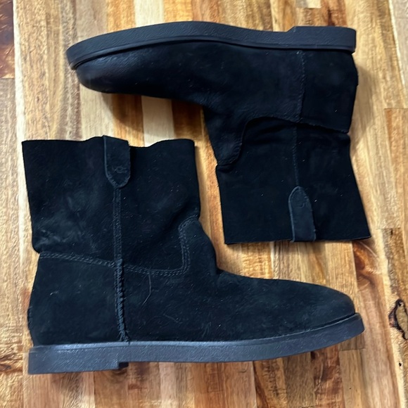 UGG Women's Josefene Black Suede Pull On Slouchy Ankle Boots 1130527 Size 7 38 - Picture 1 of 9